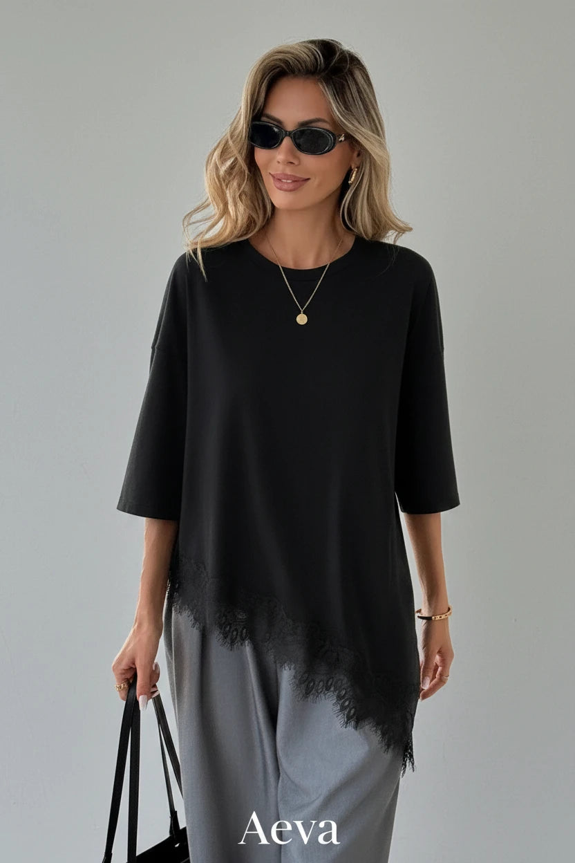 T-shirt Ample Femme Imprimé Léopard – Volants & Lacets | Aeva Été 2026