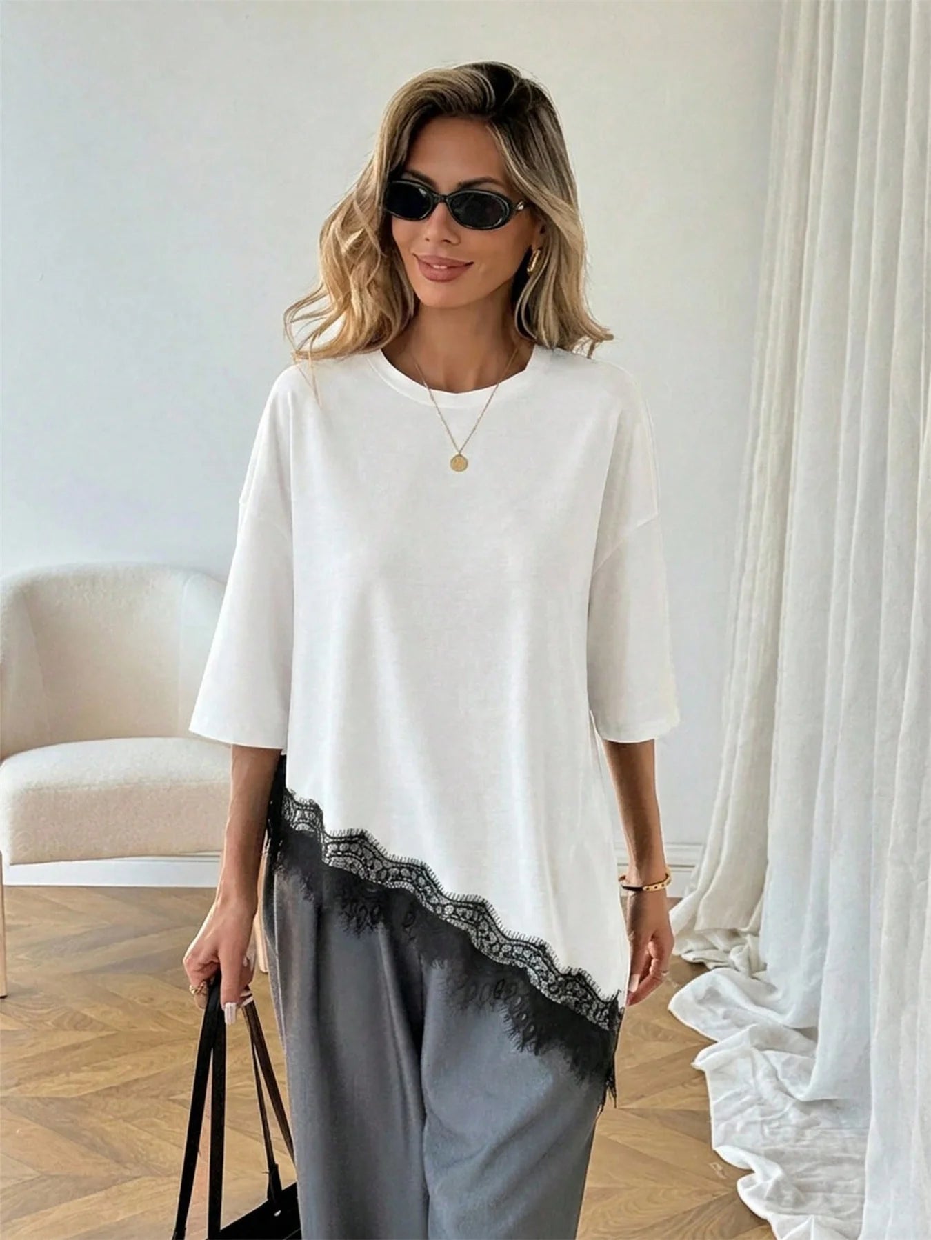 T-shirt Ample Femme Imprimé Léopard – Volants & Lacets | Aeva Été 2026