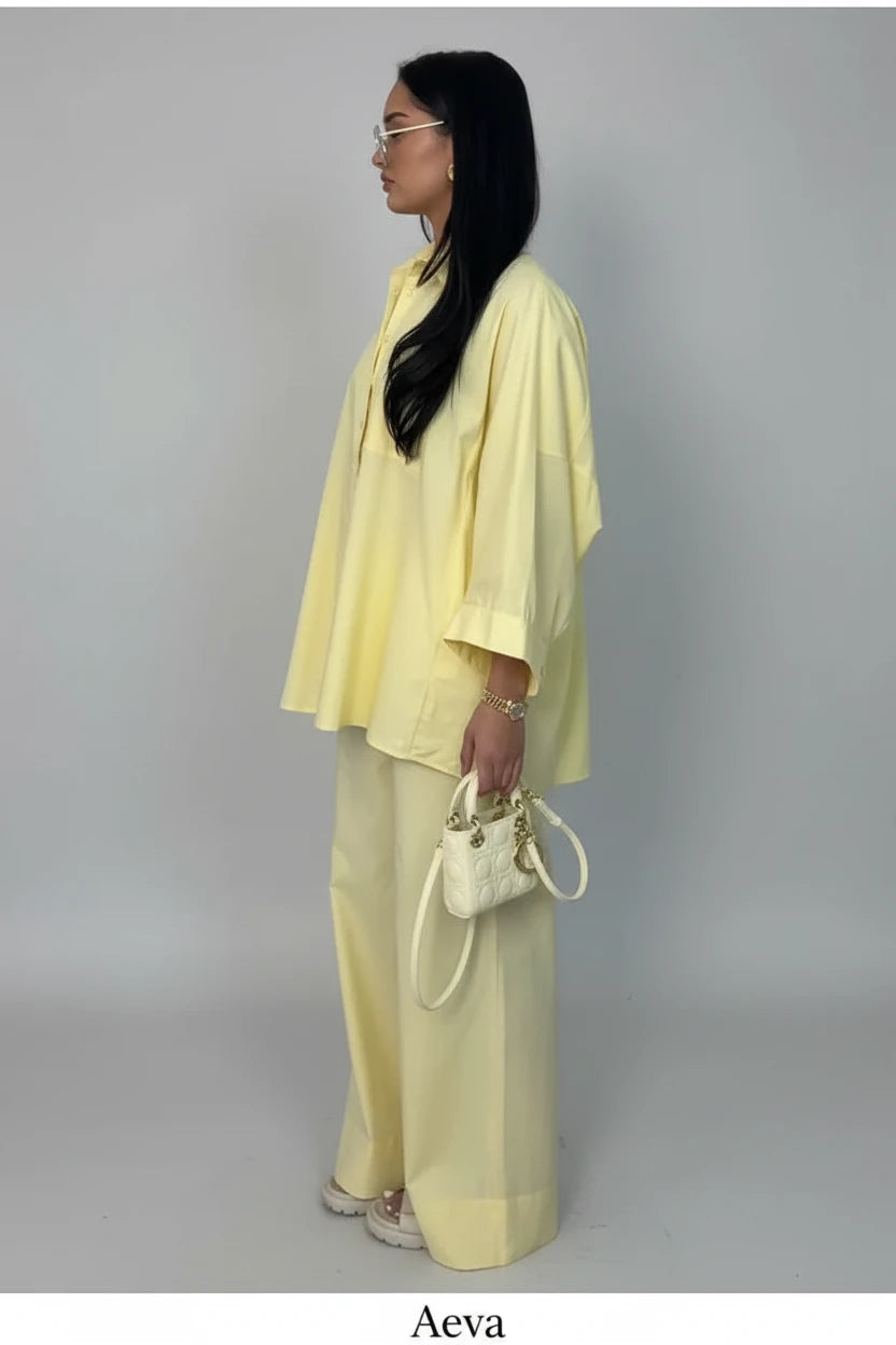 Ensemble Chemise & Pantalon Ample – Tenue Décontractée Femme