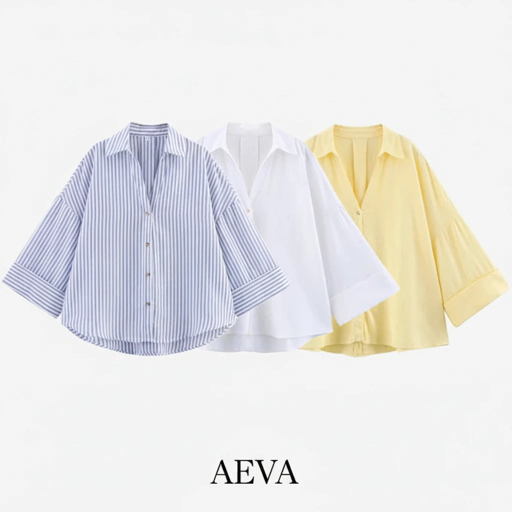 Chemise Rayée Femme – Coupe Ample & Décontractée | Manches Larges