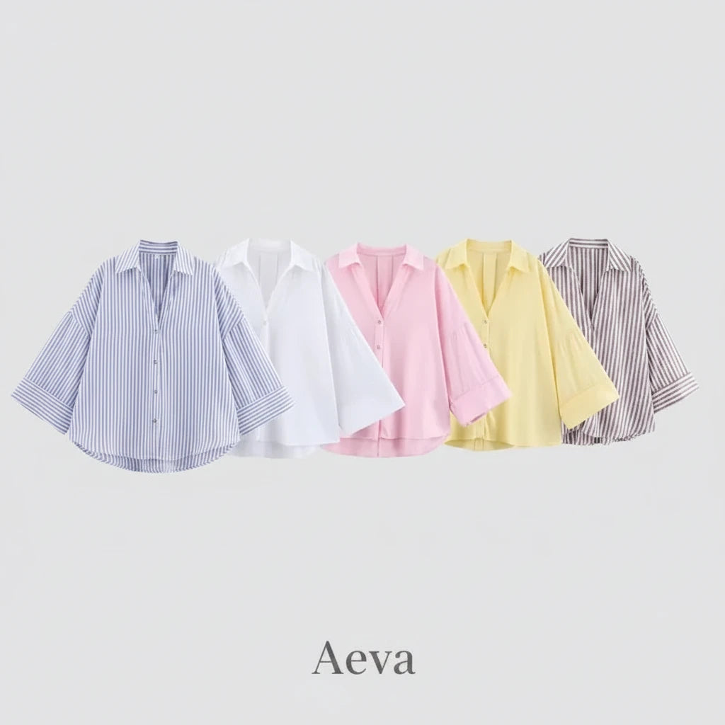 Chemise Rayée Femme – Coupe Ample & Décontractée | Manches Larges