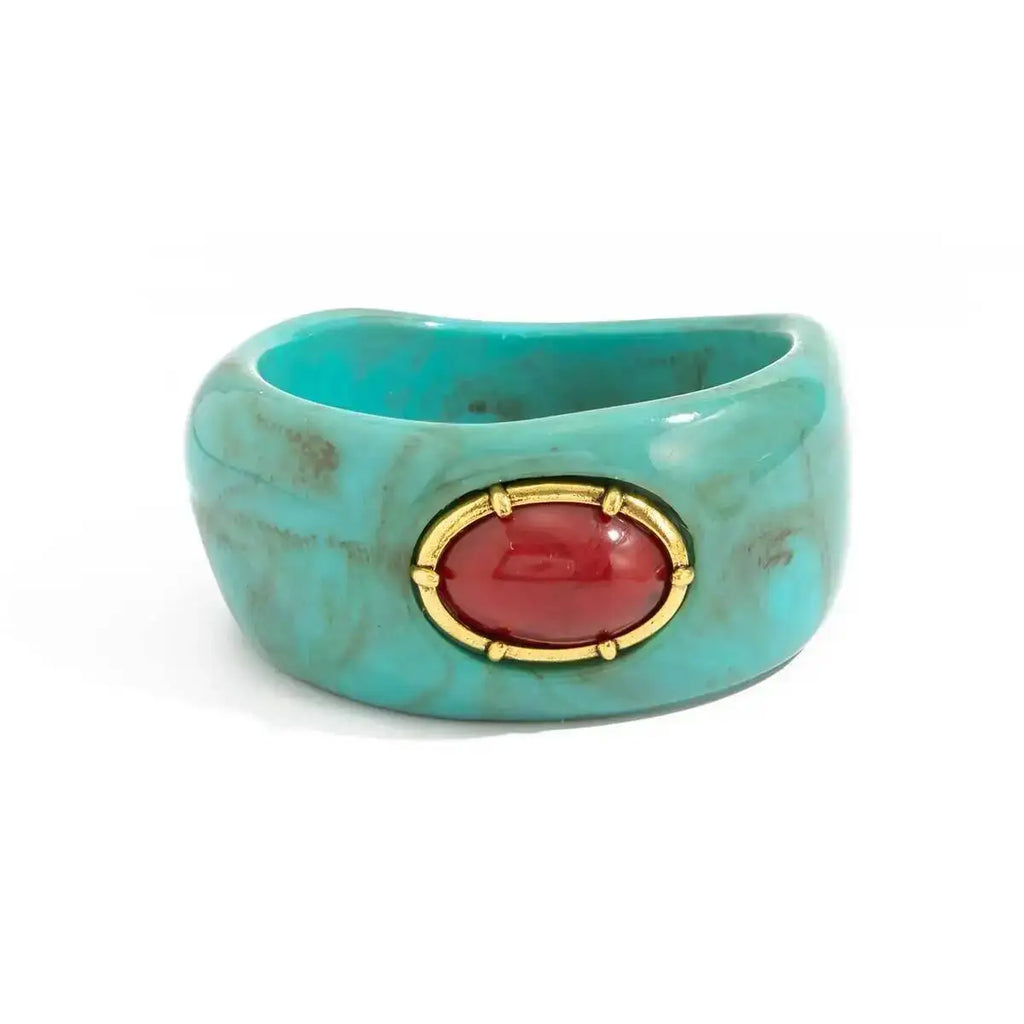 Bracelet Manchette Femme Boho – Résine Acrylique Géométrique Large