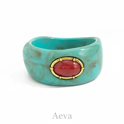 Bracelet Manchette Femme Boho – Résine Acrylique Géométrique Large