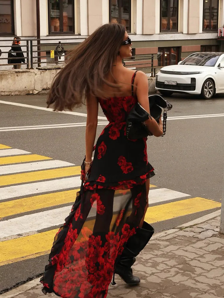 La robe Julia - Robe longue fleurie dos nu