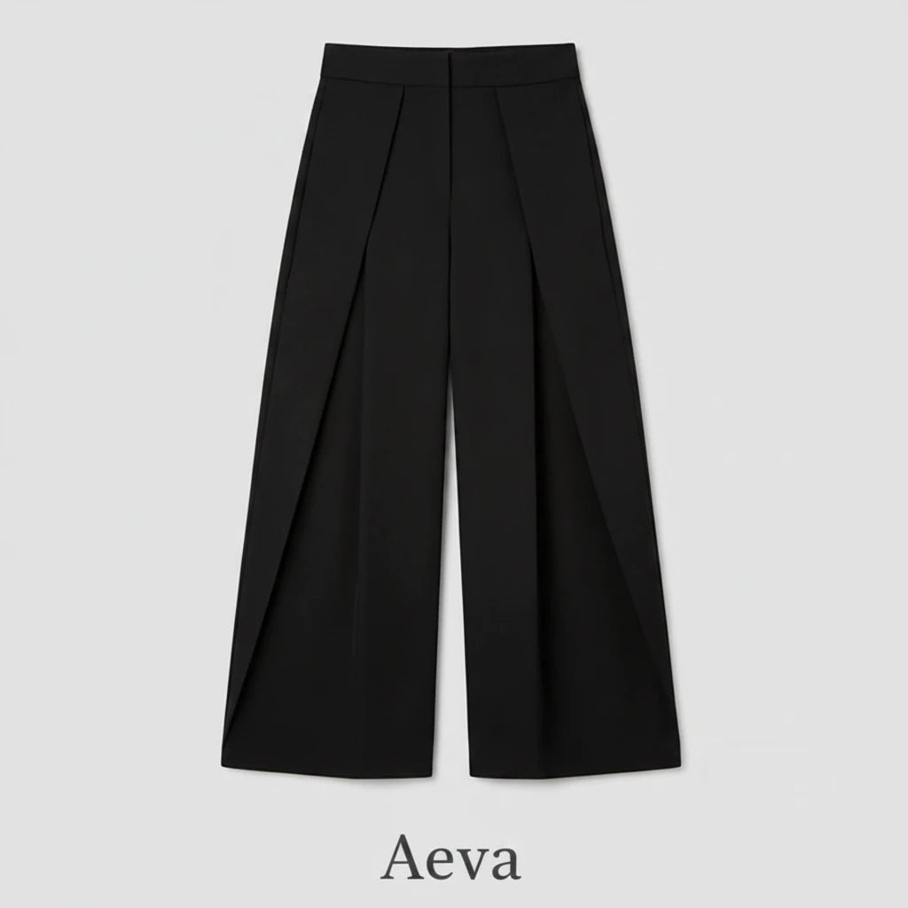 Pantalon Baggy Femme – Large Plissé Rayé, Taille Haute, Style Bureau Chic