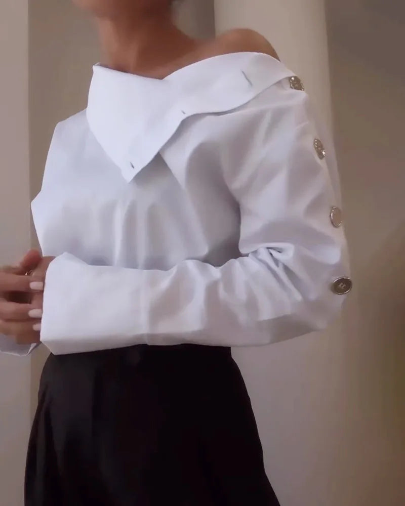 Le haut Emma - Top rayé à col boutonné
