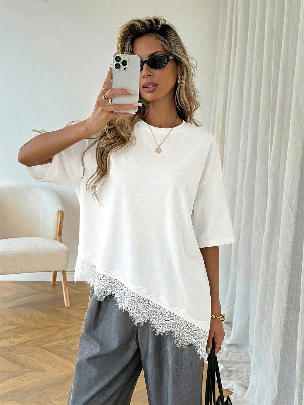 T-shirt Ample Femme Imprimé Léopard – Volants & Lacets | Aeva Été 2026