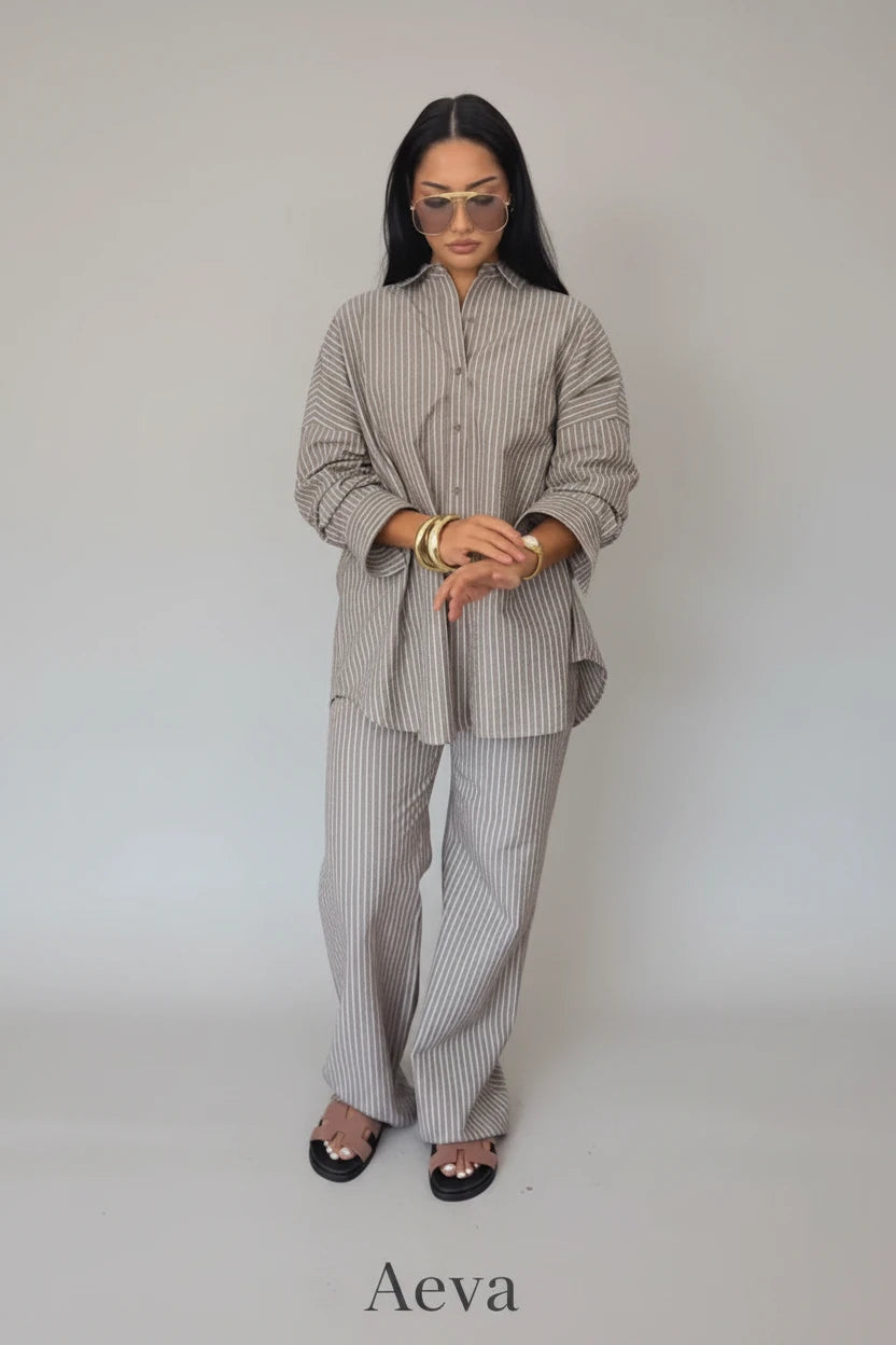 Ensemble Chemise & Pantalon Ample – Tenue Décontractée Femme