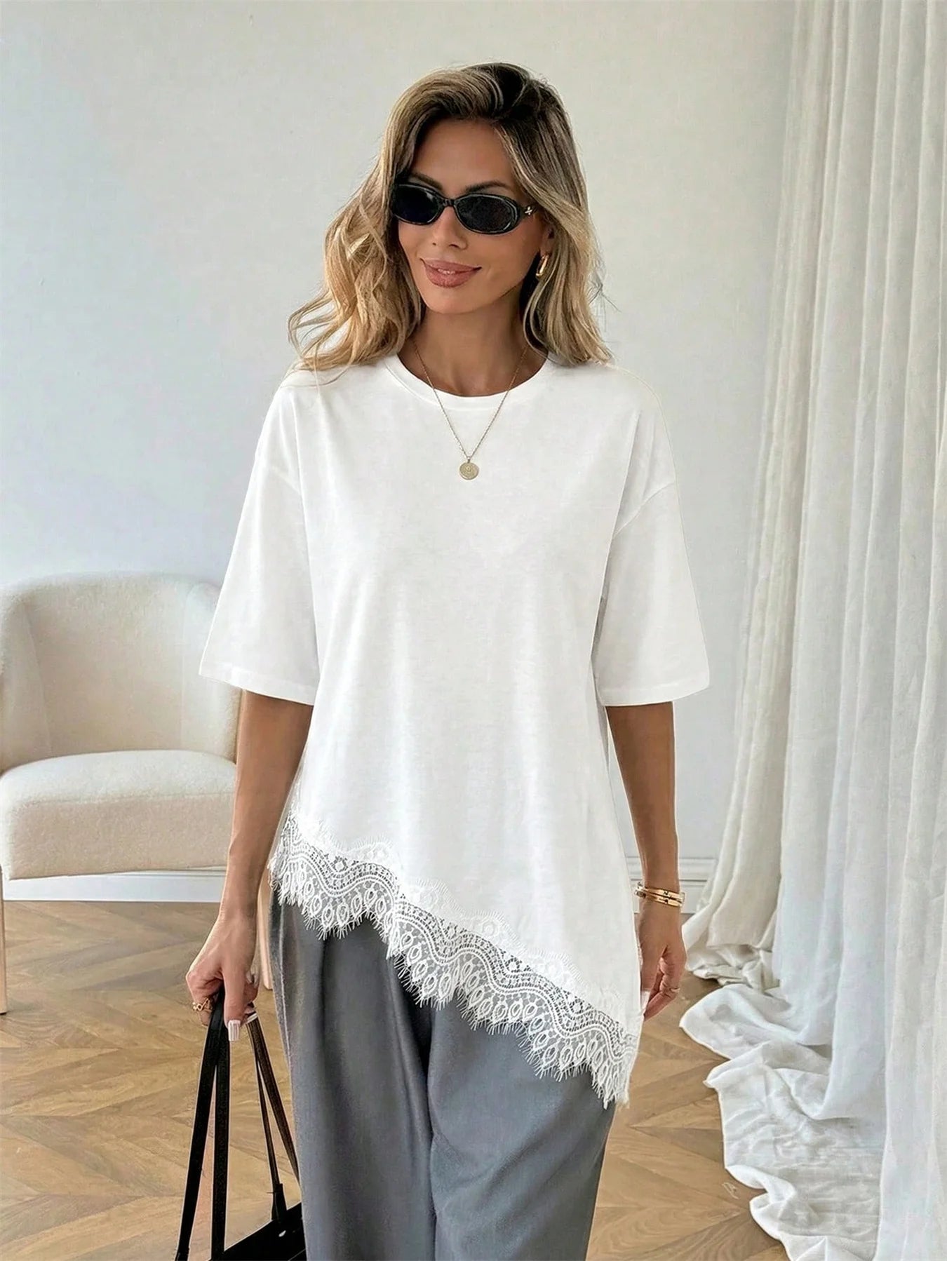 T-shirt Ample Femme Imprimé Léopard – Volants & Lacets | Aeva Été 2026