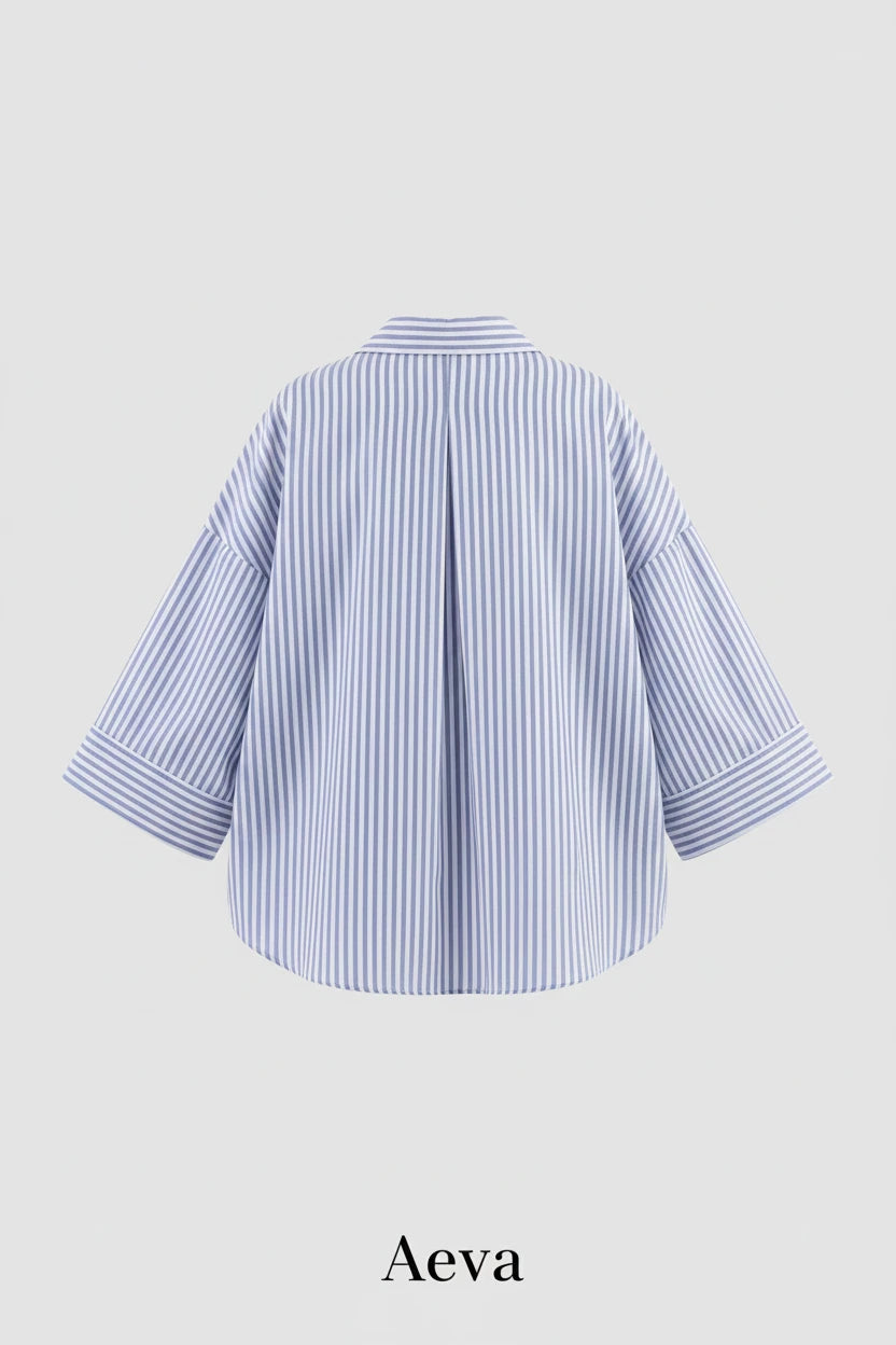 Chemise Rayée Femme – Coupe Ample & Décontractée | Manches Larges