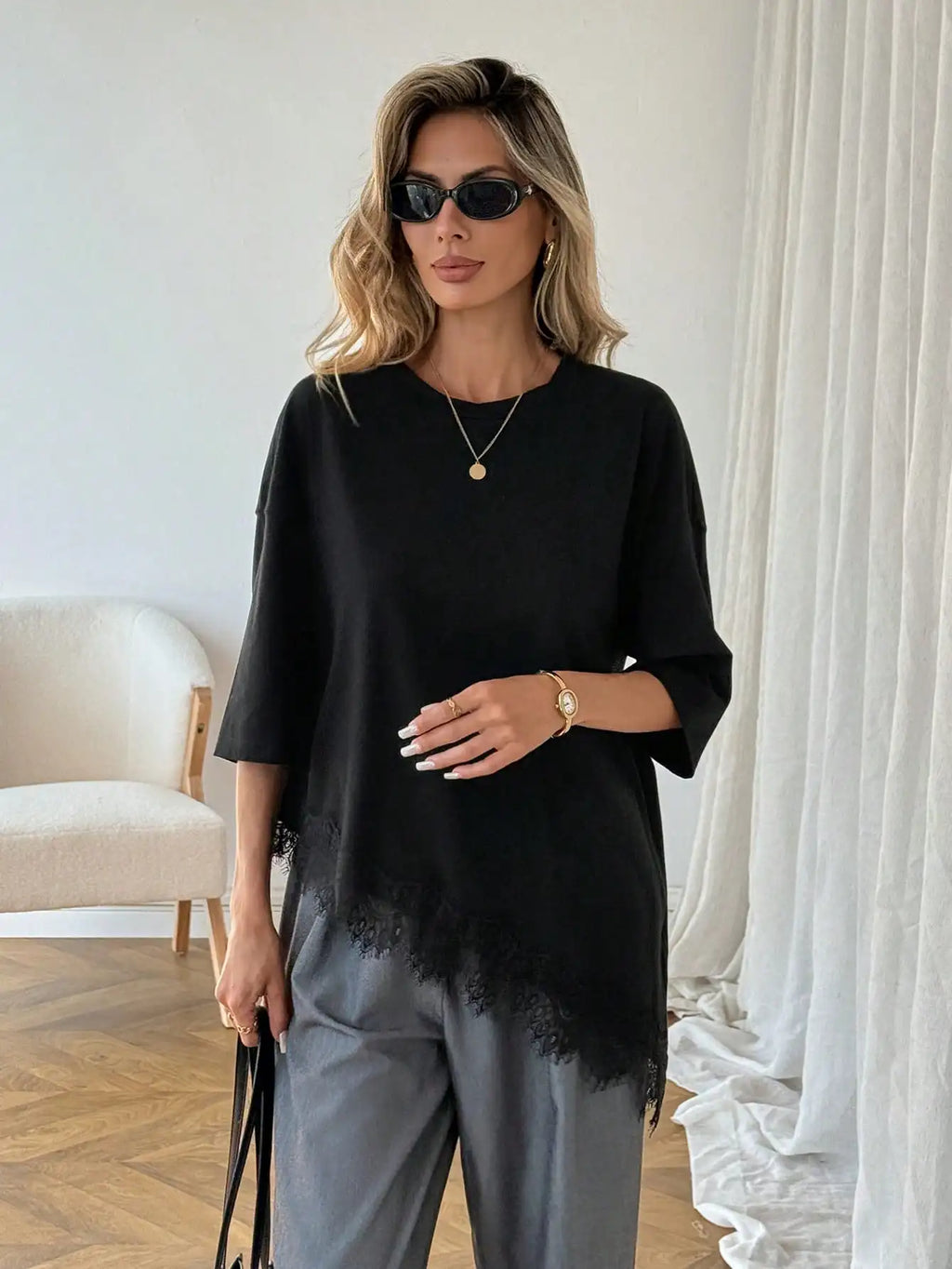 T-shirt Ample Femme Imprimé Léopard – Volants & Lacets | Aeva Été 2026